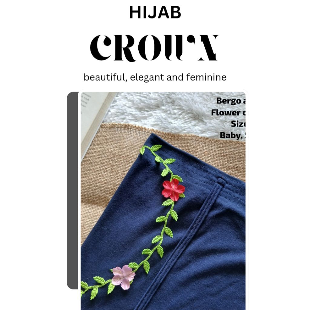 JILBAB ANAK FLOWER CROWN BERGO / ANTEM KAOS TC PREMIUM BY NR HIJAB