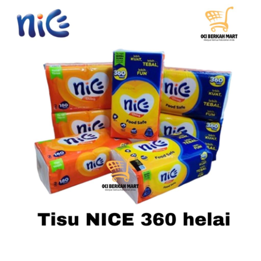 Tissue Nice grosir murah 360 helai 180 sheets 2 ply / tisu grosir / tisu wajah grosir / tisu lembut