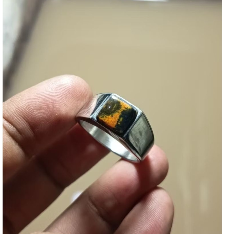 Batu akik natural BACAN DOKO kembang kotak size 10