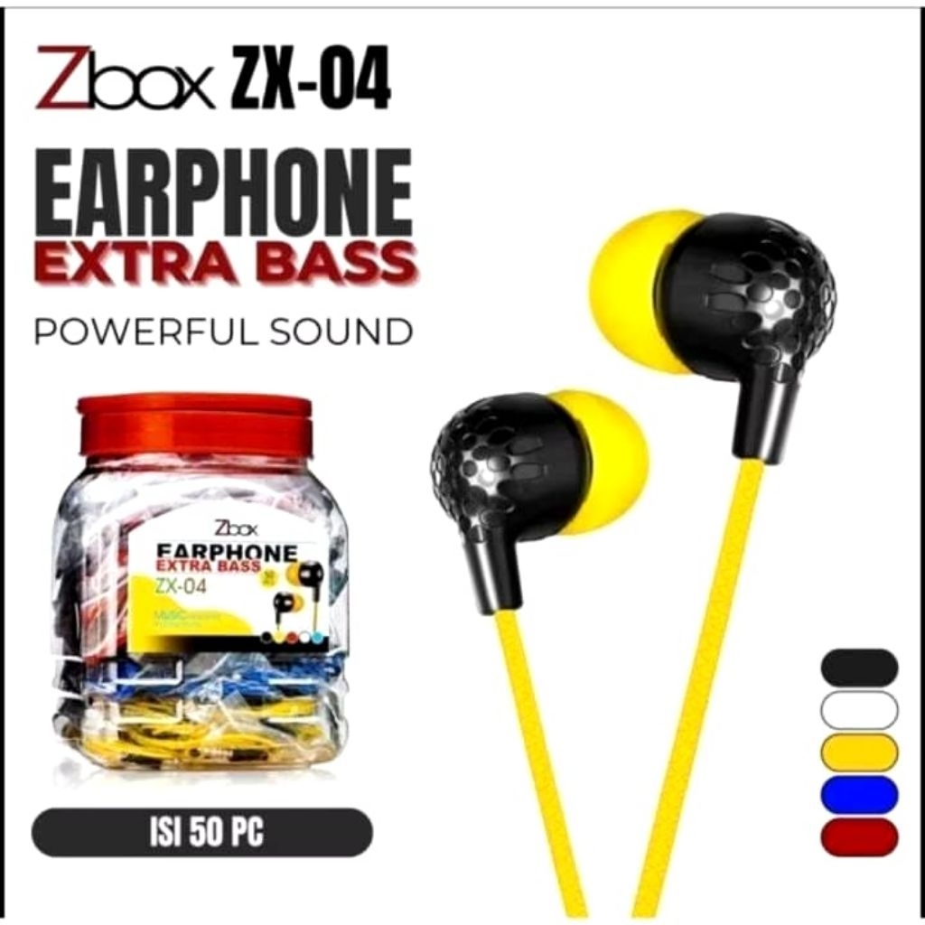 Headset Zbox Zx-04 Toples Isi 50 - Headset Kabel Zbox Murah Grosir