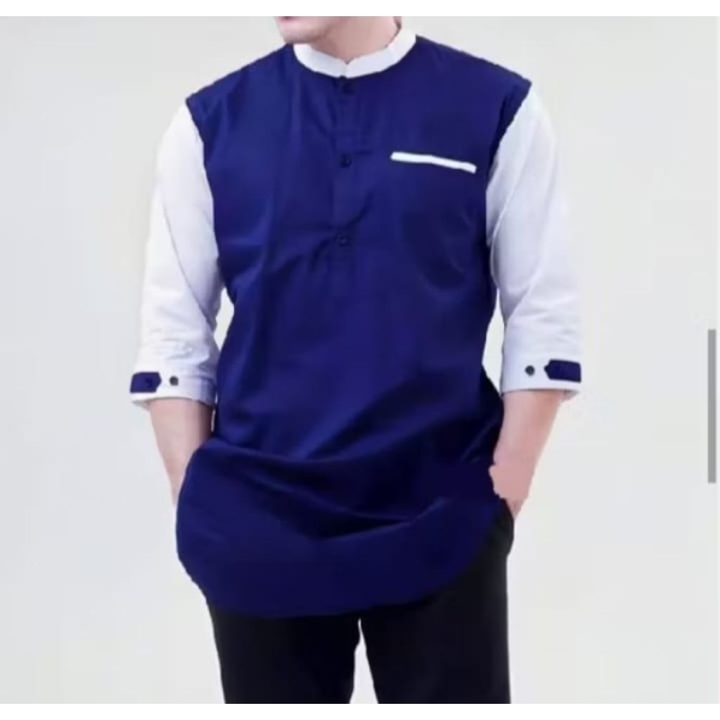 KURTA Pakistan kombinasi lengan 3/4 katun Toyobo