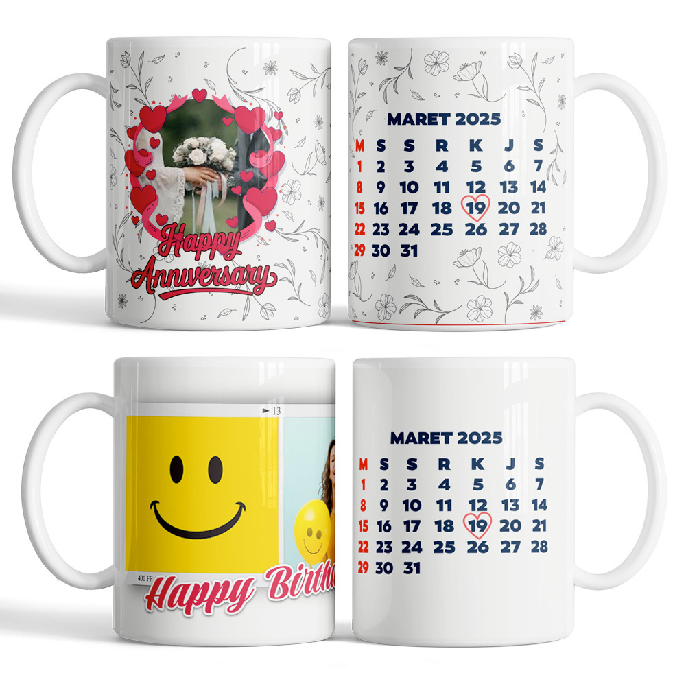mug gelas custom foto anniversary happy birthday hadiah kado special