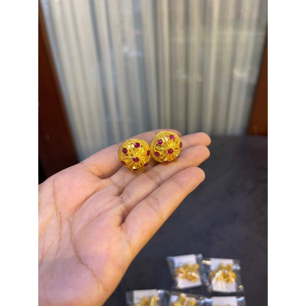 Subeng Tabung Ruby Perak lapis emas