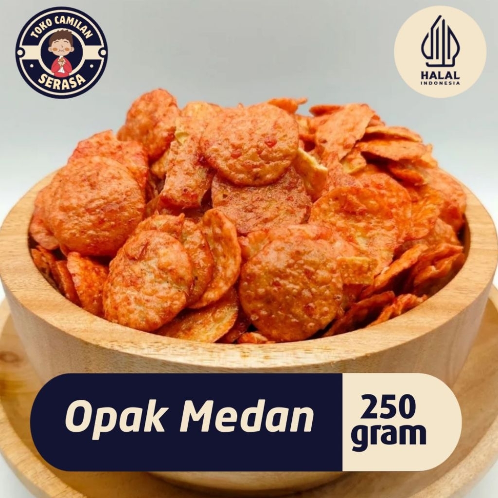 Opak Medan Pedas Manis Kiloan Kemasan 250 Gram Opak Singkong Oji Cemilan Snack