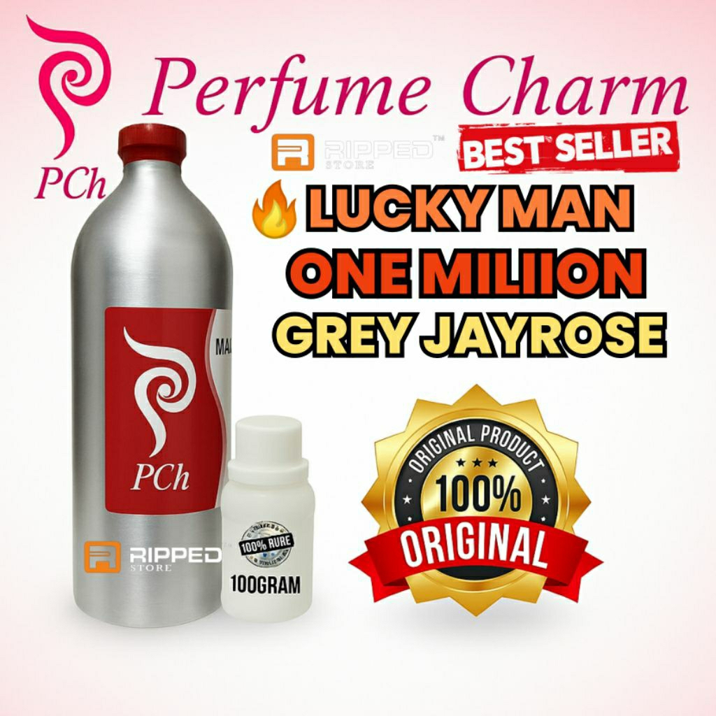 (100ML) LUCKY MAN BIBIT PARFUM MURNI ONE MILLION LUCKY GREY JAYROSE BY PCH PERFUME