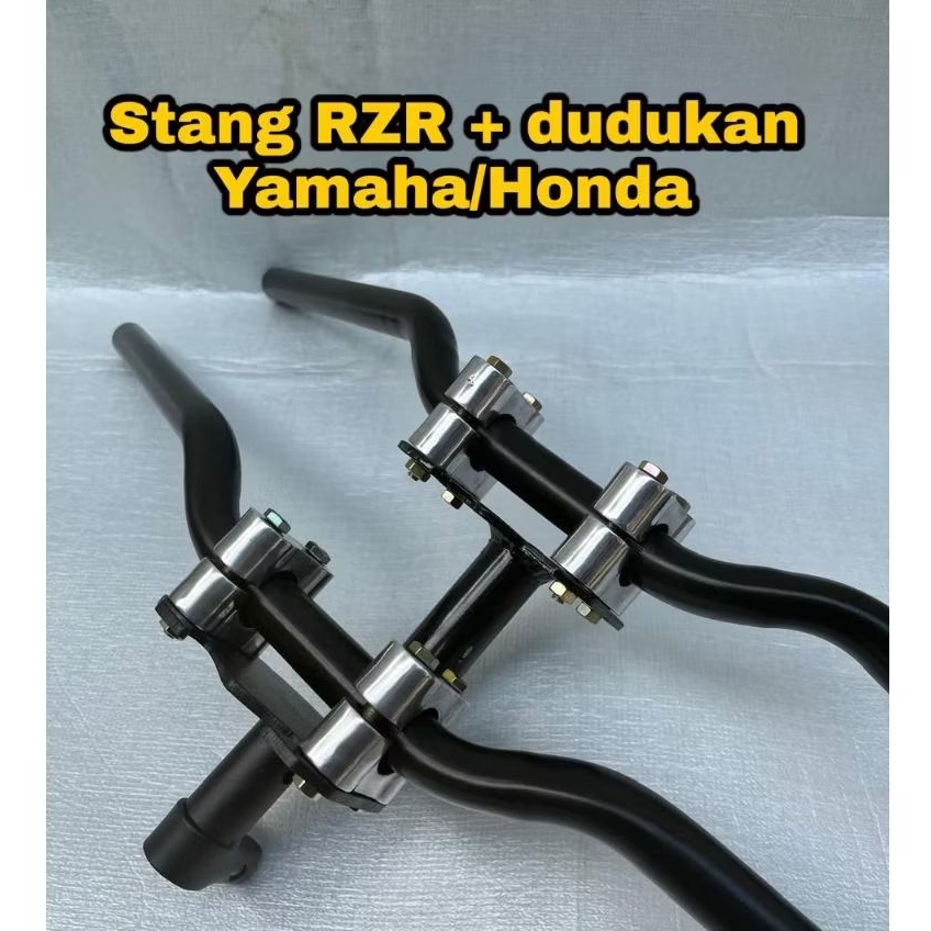 Paket Stang Rzr Plus dudukan Stang Honda Yamaha Matic Bebek Modif Trondol Roadrace
