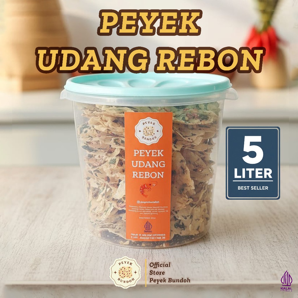 PEYEK BUNDOH - Peyek Udang Rebon Ukuran Maxi (Toples 5 Liter)