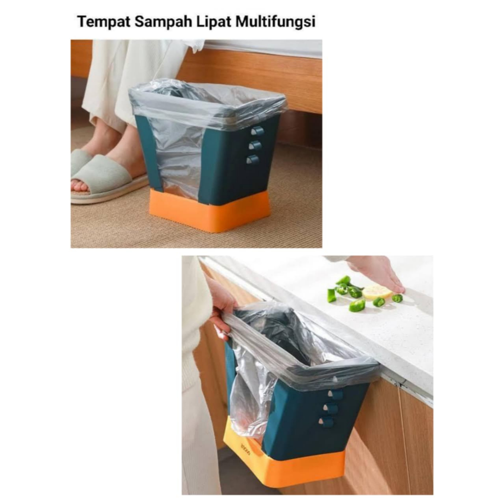 Tong Sampah Lipat Praktis Bahan Plastik Tong Sampah Besar Tempat Sampah Lipat Tong Sampah Kamar