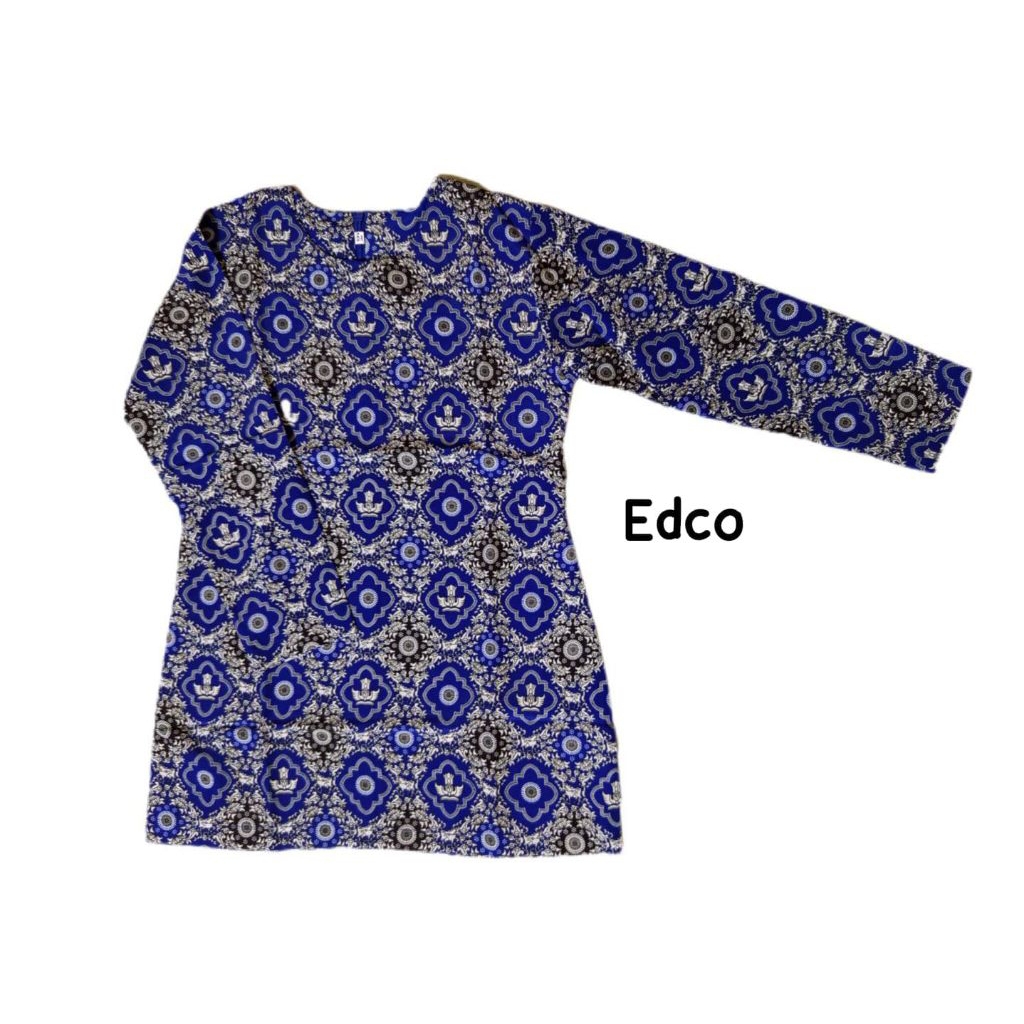 Baju Kurung Batik Nasional Warna Biru Seragam Sekolah SD Kelas 1-6