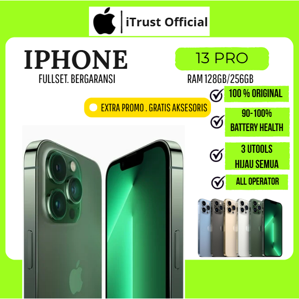 IP 13 PRO 128GB 256GB SECOND FULLSET ORIGINAL MULUS NORMAL NO MINUS BERGARANSI