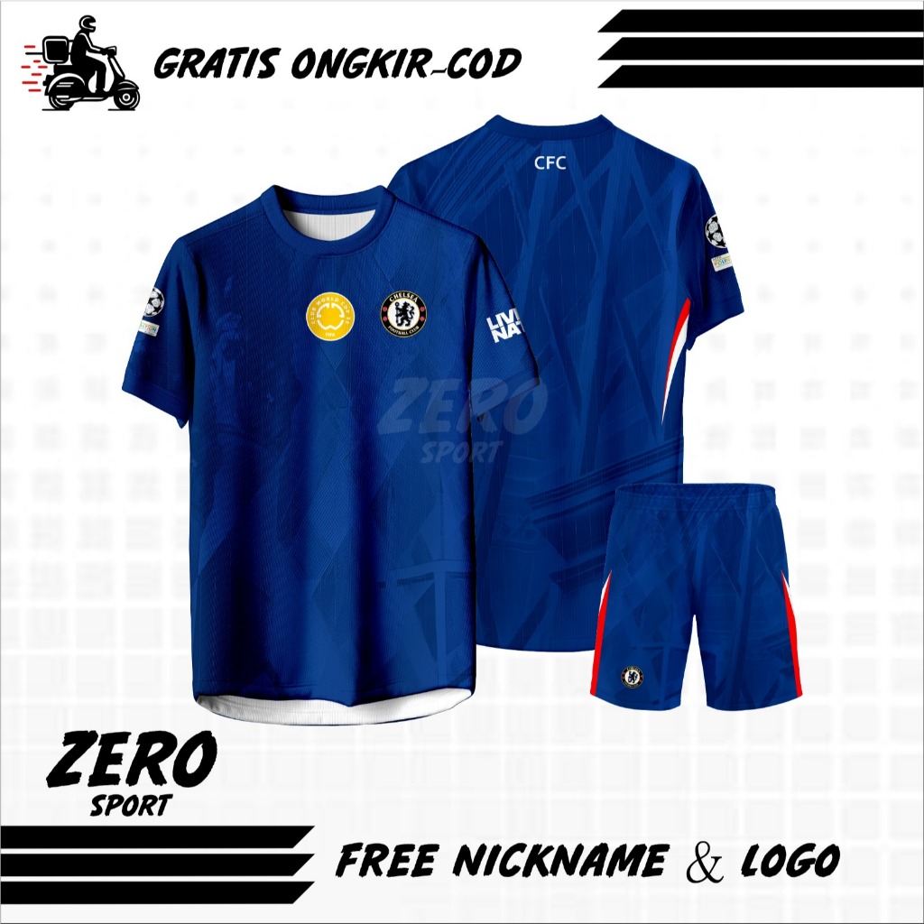 Jersey Sepakbola Home CHELSEA Terbaru Full Printing Gratis Pasang Nama Dan No Punggung