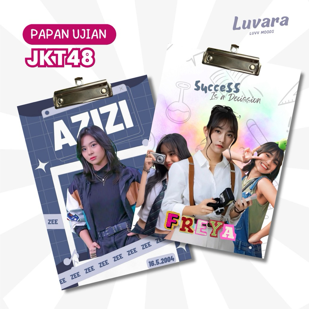 Clipboard Papan Ujian JKT48 Kayu MDF Tebal 3mm Bonus Photocard
