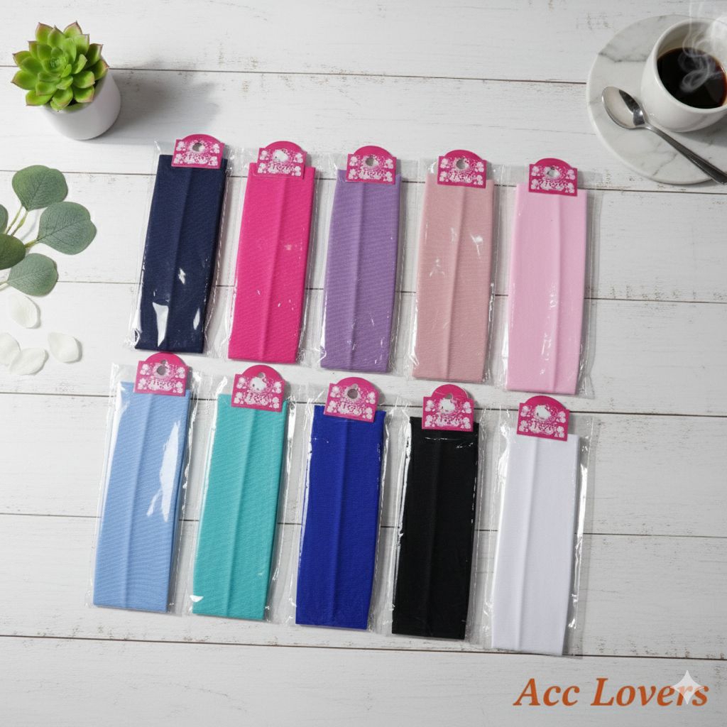 Bandana Rambut Warna Lebar/ Bandana lebar/ Bando Kain Warna Lebar