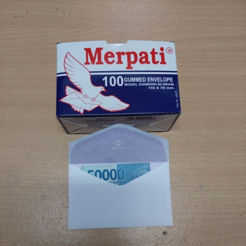 100 PCS AMPLOP PUTIH POLOS KECIL MERPATI BIRU 70 X 110 MM AMPLOP VISIT LEBARAN