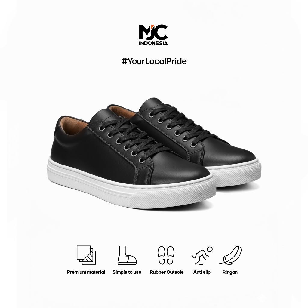 MJC Indonesia Sepatu Casual Pria Hitam Ringan & Nyaman