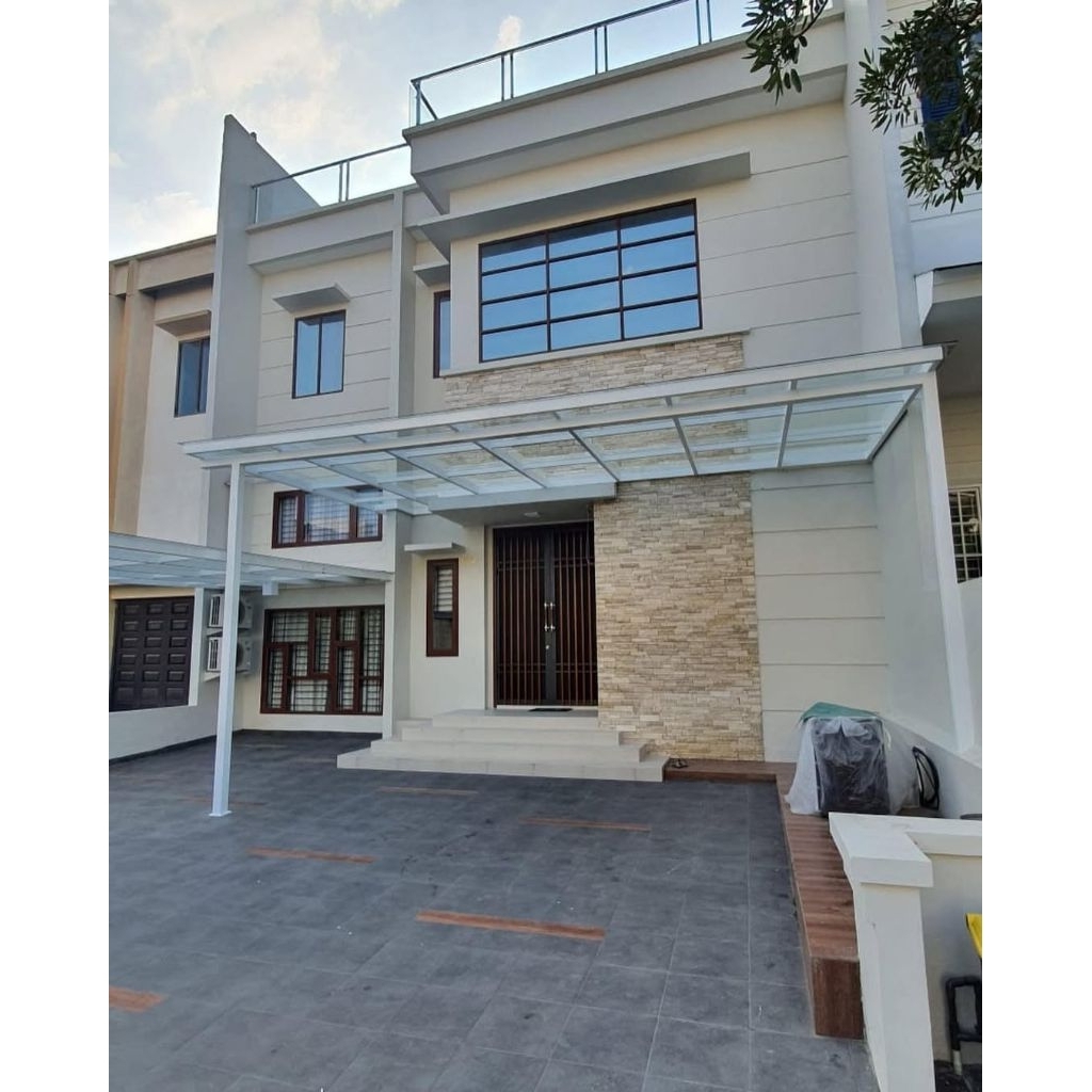 KANOPI KACA SIAP PEMASANGAN RANGKA HOLO