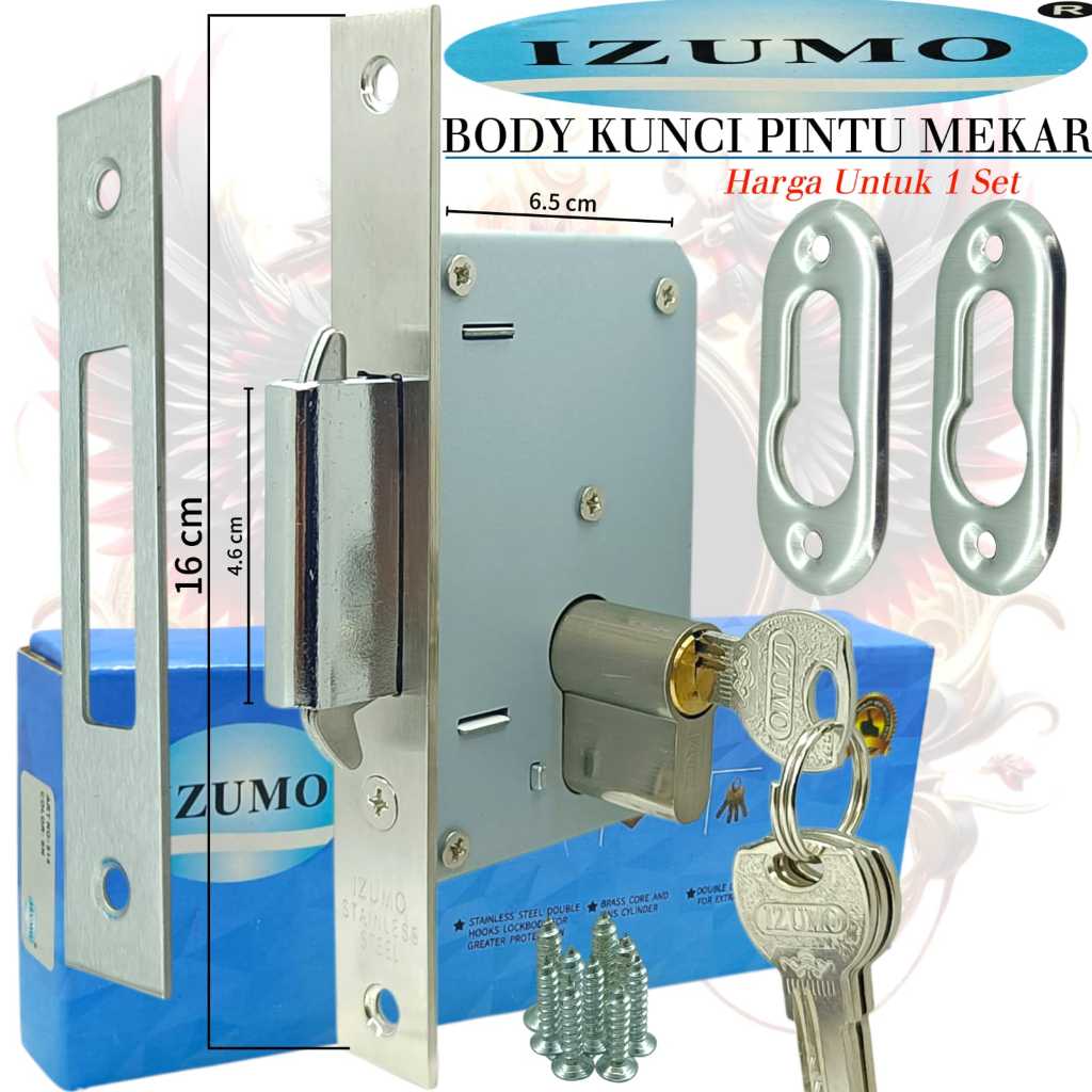 Body Kunci Pintu Geser IZUMO/ Body Kunci Lidah Mekar  / Kunci Pintu Geser/Lock Body
