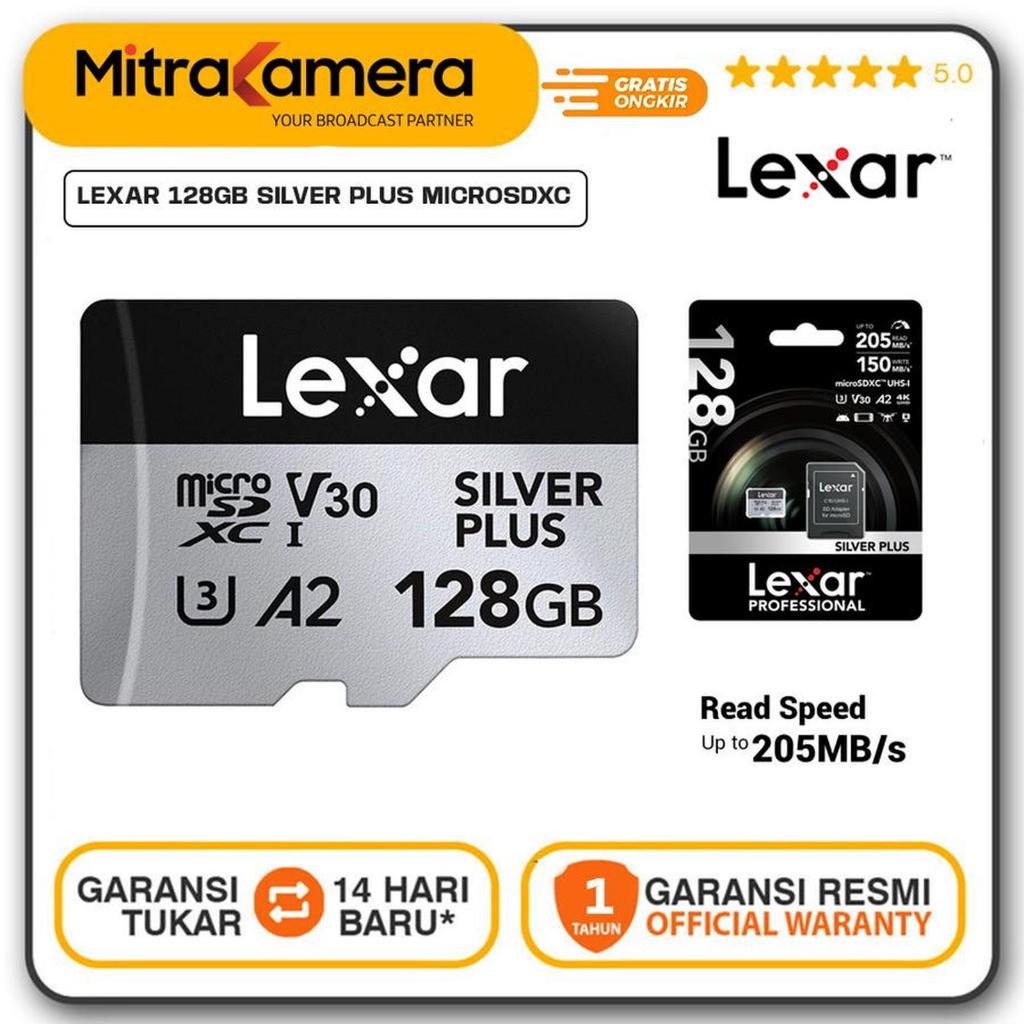 Lexar 128GB Silver Plus microSDXC UHS-I 205MB/s Lexar 128 GB Micro SD