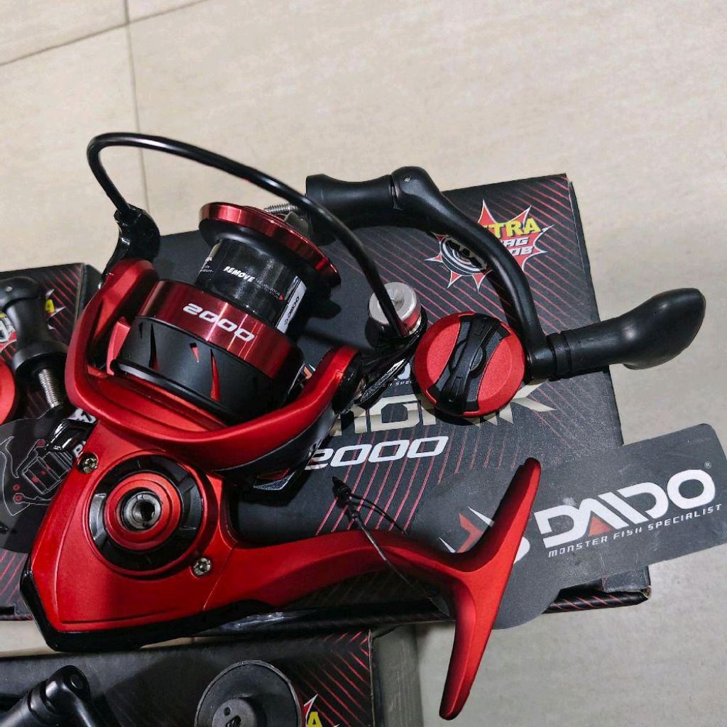 reel pancing daido demonik red merah 1000 2000 3000 power handel