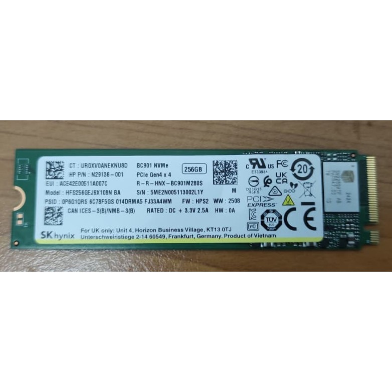 SSD NVME SK HYNIX 256GB GEN 4