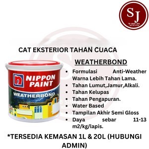 Cat Tembok Eksterior Premium NIPPON PAINT WEATHERBOND WARNA SNOW WHITE 20L