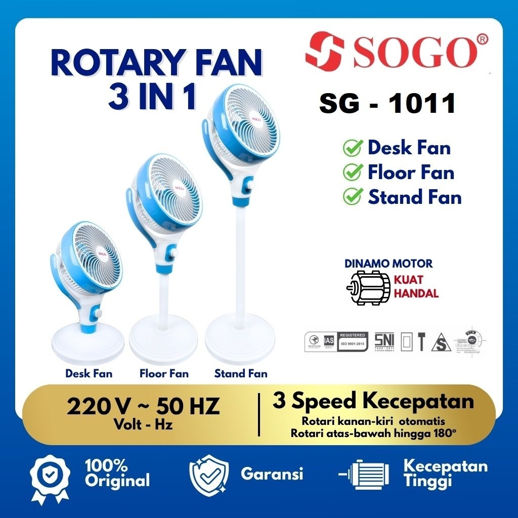 ROTARY FAN 3in1 SOGO 10in  SG-1011/KIPAS ANGIN ROTARY FAN SOGO 10in SG-1011