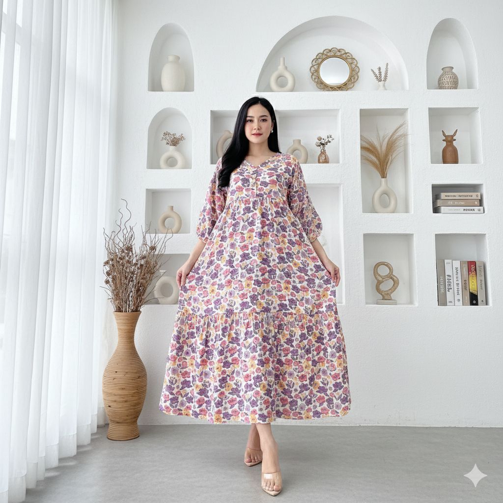 VIONA DRESS:// DASTER RAYON // DASTER BUSUI // DASTER TANGAN BALON