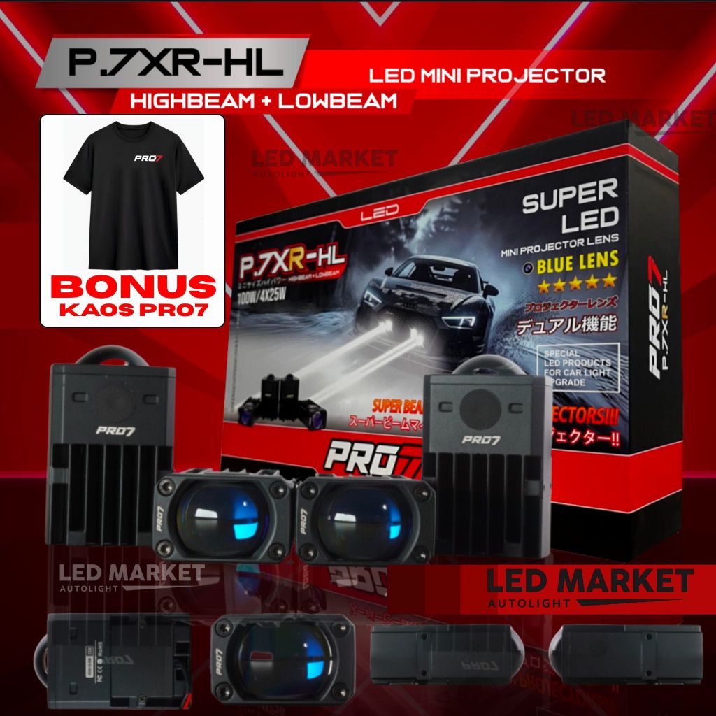 [PROMO GRATIS KAOS] MINI PROJIE PRO 7 | MINI LASER PRO 7 P.7XR HL | MINI LASER WHITE/WHITE 4x25 Watt