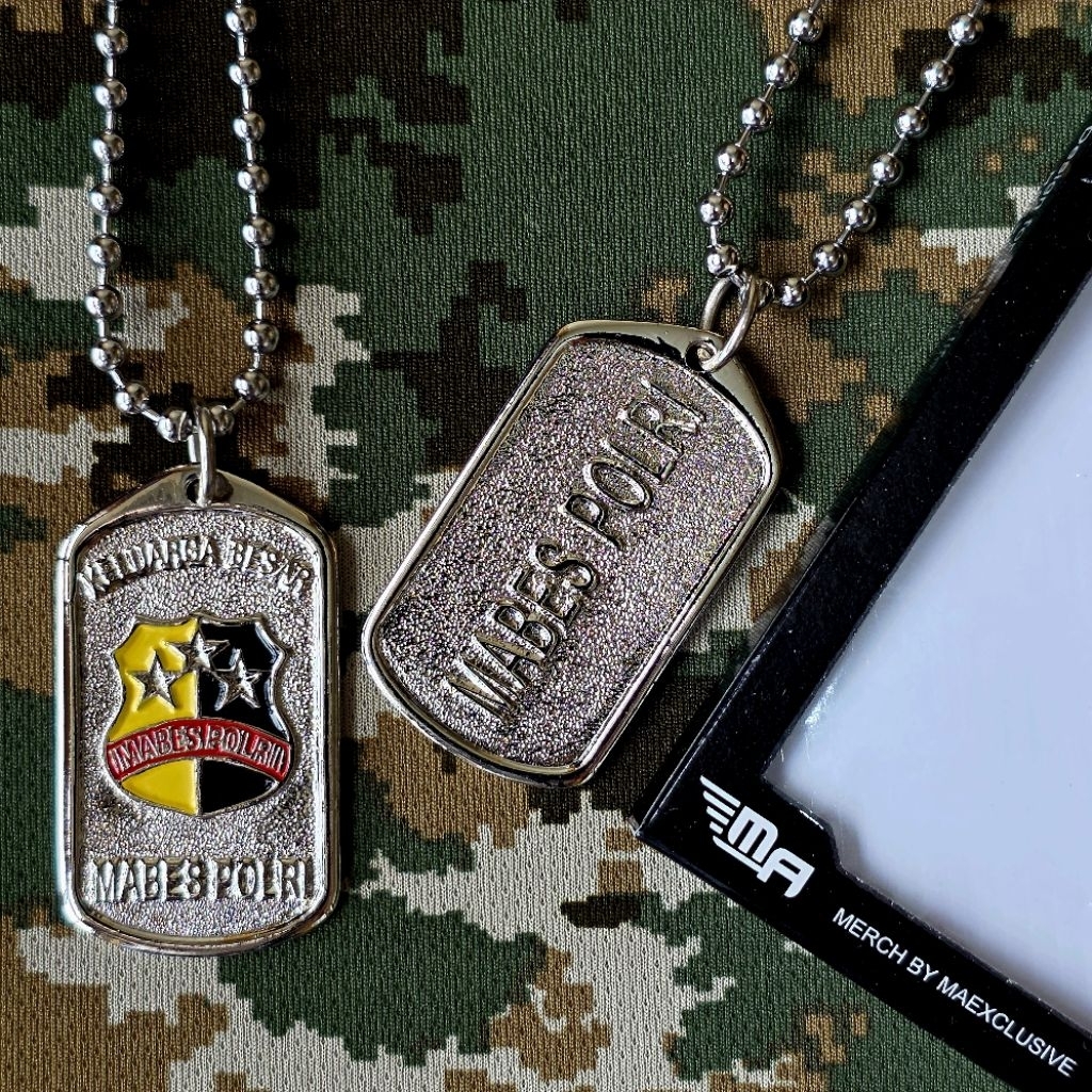 Kalung MABES POLRI DOG TAG Logo MABES POLRI Kalung Rantai Kalung Pria