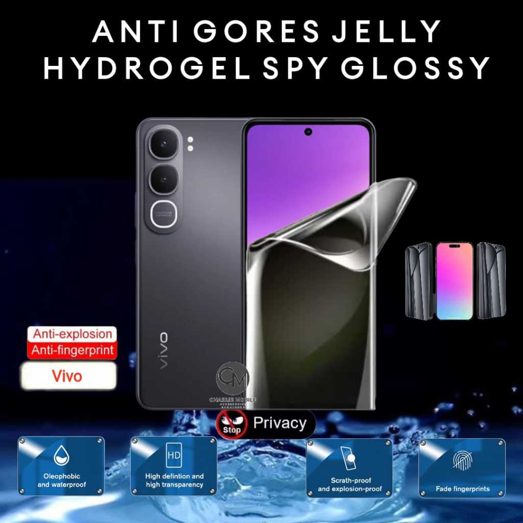 Anti gores jelly Hydrogel spy glossy privacy screen protector Vivo Y21d