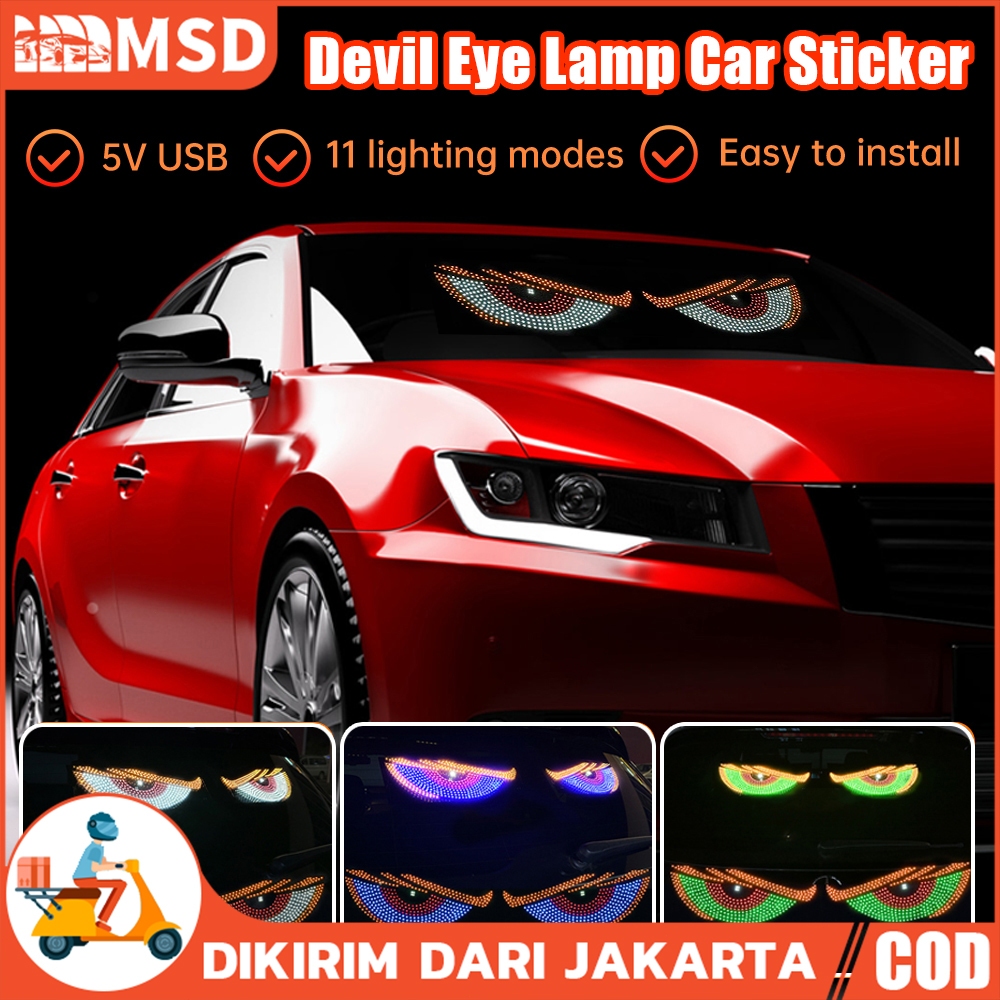 Lampu Devil Eye Merk Multi Mode Layar Tampilan LED Truk Depan Belakang Kaca Depan Mobil