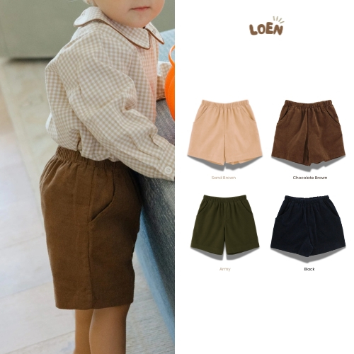 Little Loen - Celana Pendek Anak Bayi Corduroy Short Pants (ACS002)