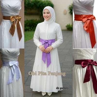 Promo Obi Belt Satin Halus Pengikat Pinggang Gamis Dress Kebaya Multifungsi Belt Wanita Modern Murah