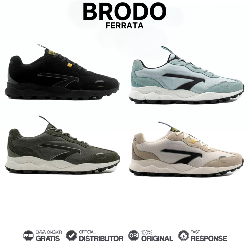 Brodo - Sepatu Ferrata Sneakers Casual Unisex Wanita Pria Original 100%
