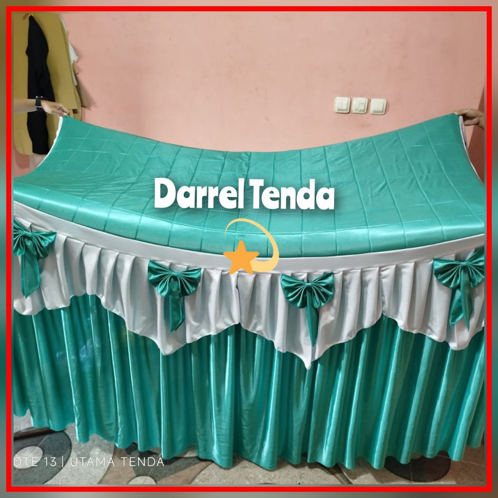 cover meja prasmanan ukuran 120x70x75