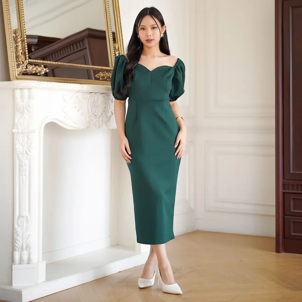 Maxi Dress Betsyeba/ Dress Polos Elegan/ Dress Model Sabrina Wanita/ Gaun Simple Wanita/ Gaun Pesta 