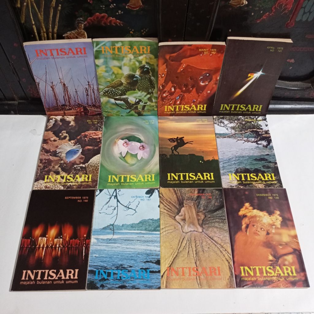 majalah inti sari tahun 1975 (paket setahun 12buku)