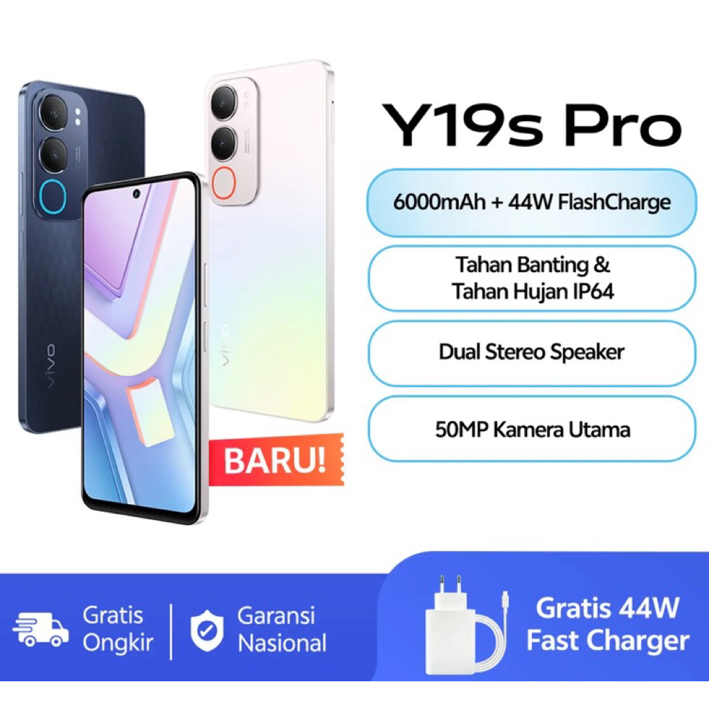 vivo Y19s pro ram 6/128 resmi vivo original