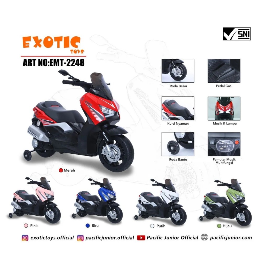 Mainan Anak Motor Aki Xmax MOTORCYCLE EXOTIC EMT 2248 EMT2248