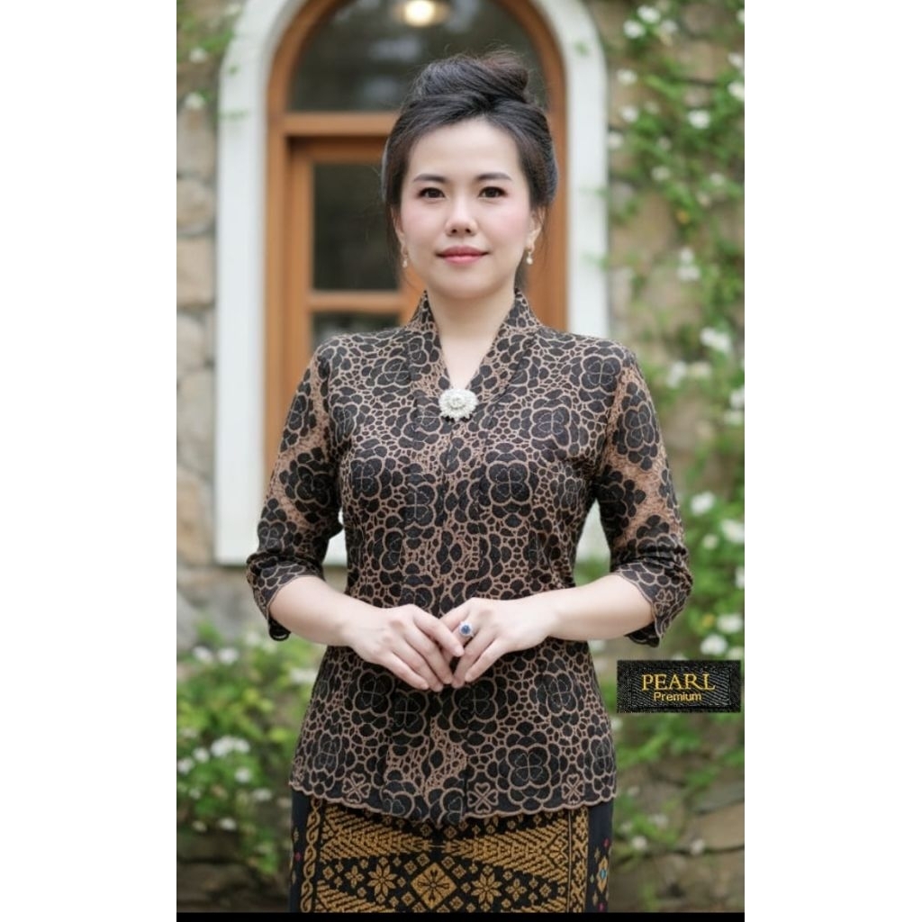 Blus Kebaya Brokat Bordir Mewah Free Bross