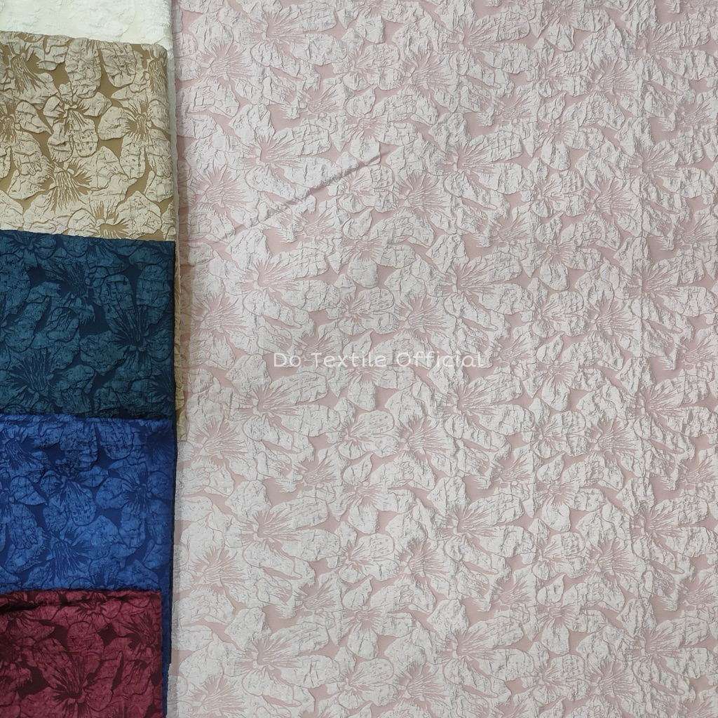 KAIN BAHAN JAGUARD EMBOS / JACQUARD EMBOSS FLORAL / EMBROIDERED RAFFLESIA JACQUARD EMBOSSED