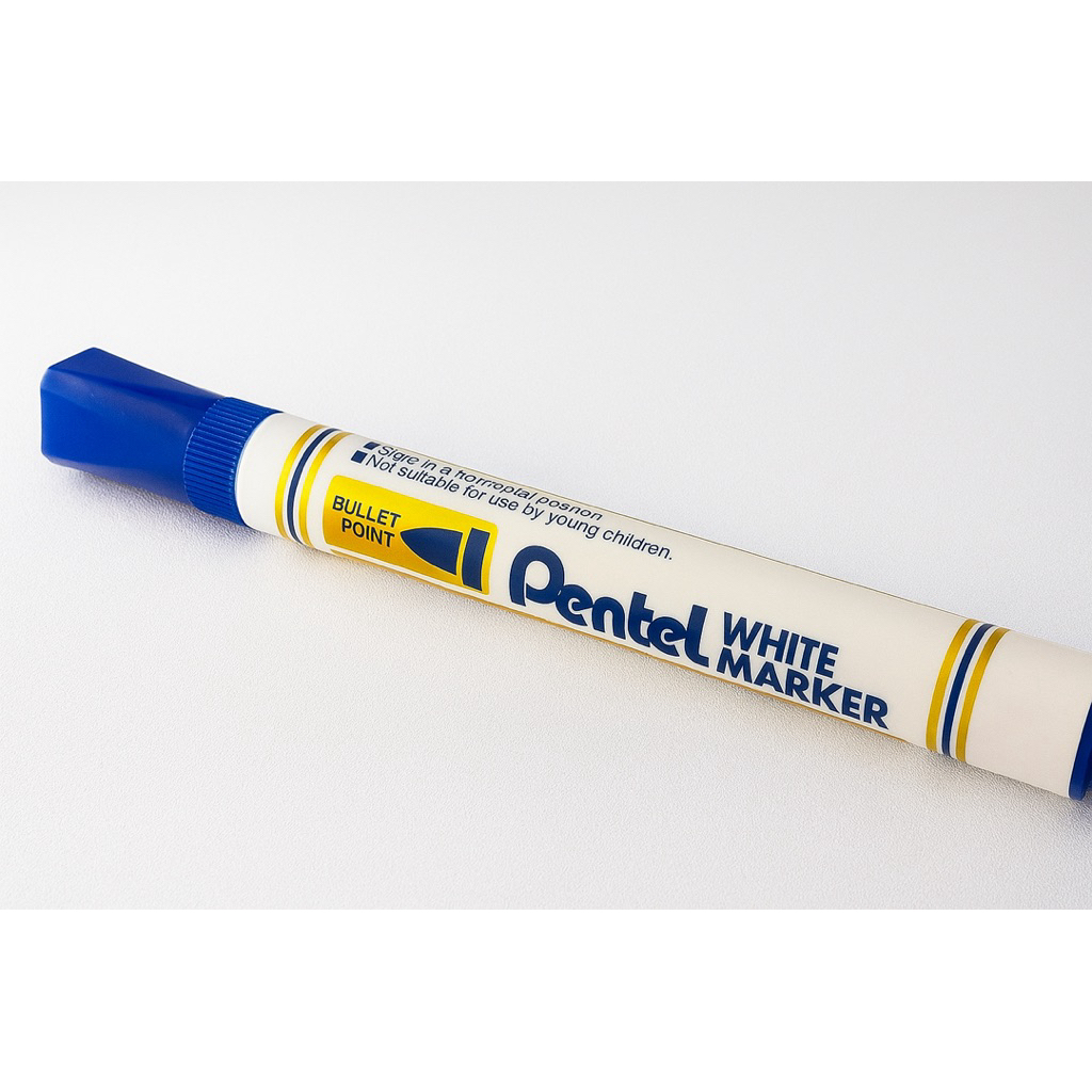 SPIDOL Pentel White Marker – Bullet Point / Spidol biru Premium