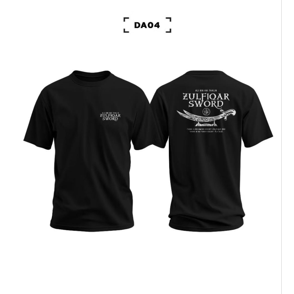 Kaos Distro Ali Bin Abi Thalib Zulfikar Sword - Tshirt Distro Viral BaHan Katun
