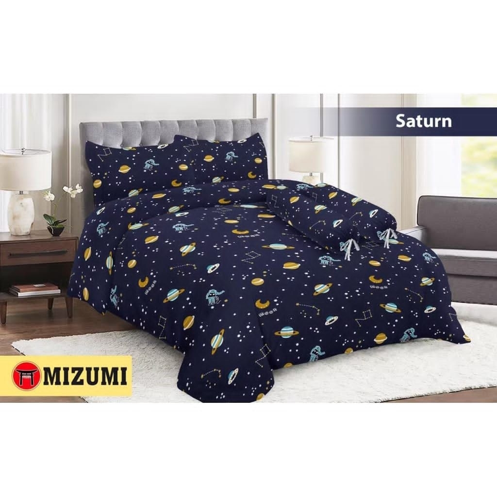 SPREI KARET KATUN PREMIUM 90/100/120/140/160/180/200 motif planet luar angkasa Saturnus venus astron