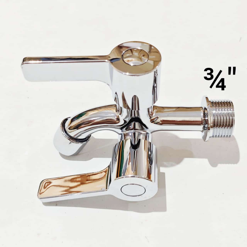 Kran Cabang DRAT 3/4 inch kran air double drat 3/4" kran cabang shower kran kamar mandi chrome hitam