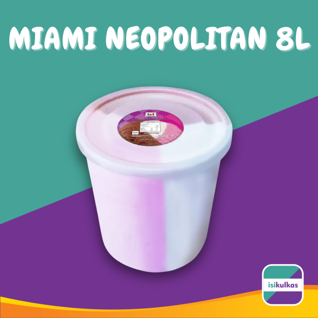 Miami Ice Cream Neopolitan 8L / Es Krim Ember Miami 8 liter