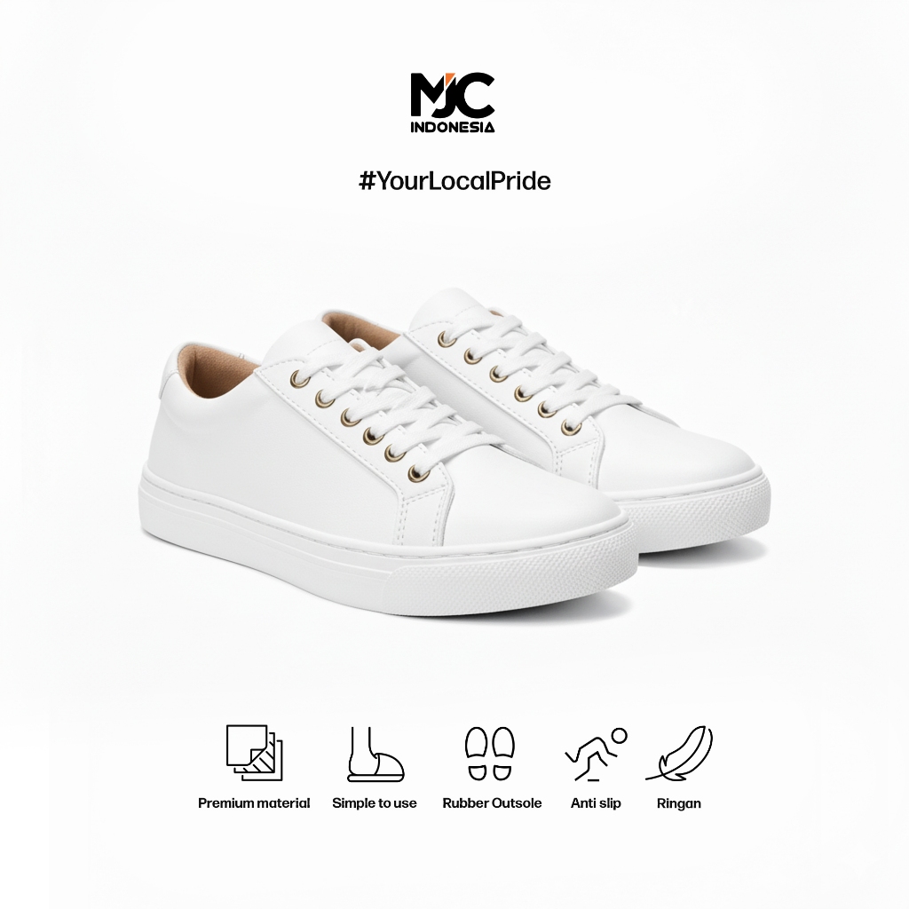 MJC Indonesia Sepatu Casual Pria Putih Ringan & Nyaman