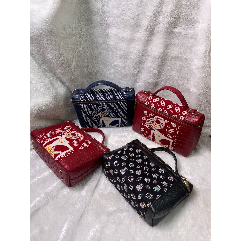 Tas Wanita Croco Batik Wayang Faye SERIES Wanita Elegan Tas Batik Handmade Murah Tas Sertijab Custom