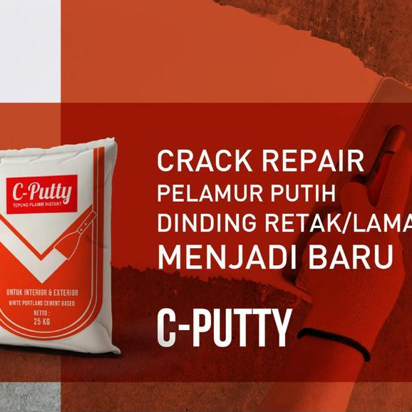 Nippon - Dunia Mortar C-Putty Wall Repair Dempul Retak Acian Putih Plamir