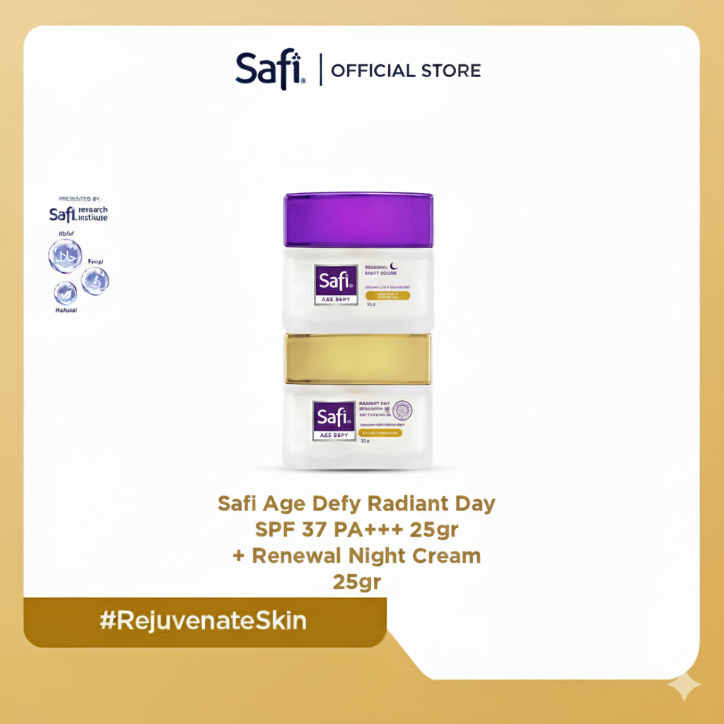[Must Have] Ready To Glow Cream - Safi Age Defy Day Cream & Night Cream 25Gr - Paket Moisturizer Ant